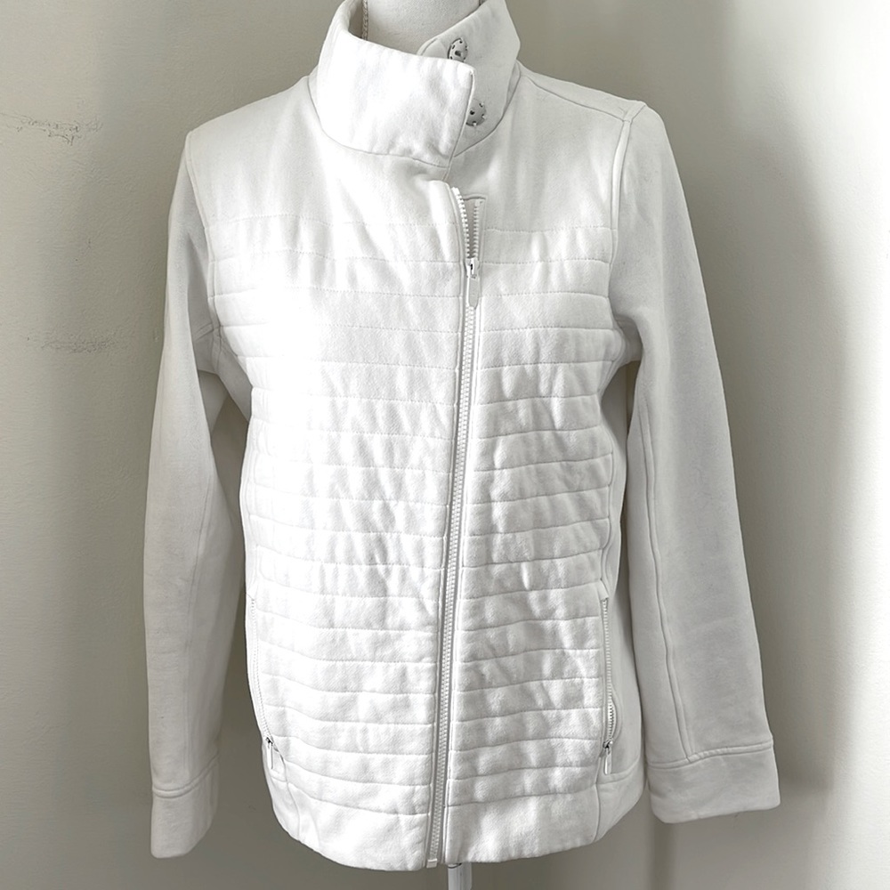 lululemon size 8 zip up white sweatshirt jacket